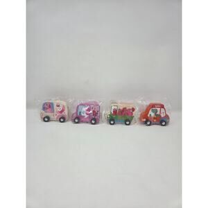 Valentine's Day Wooden Toy Car Set of 4
